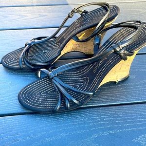 Enzo Angiolini wedge sling back sandals size 9